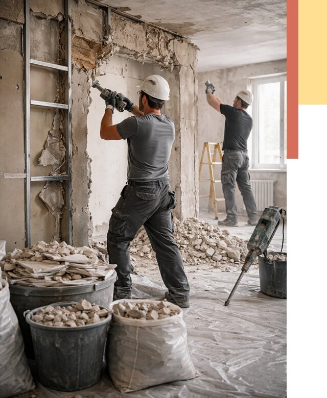 Демонтажные работы в Краснокаменске от 2760 руб. — услуги и цена под ключ | ОТДЕЛОЧНИК-Ксн