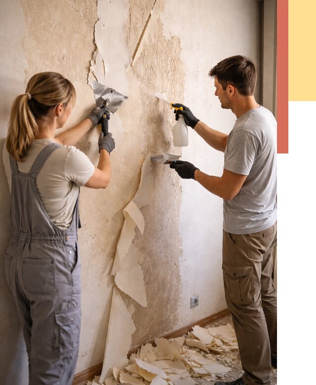 Снятие старых обоев в Краснокаменске от 5366 руб. под ключ недорого | ОТДЕЛОЧНИК-Ксн