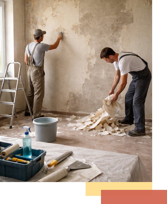 Снятие старых обоев в Краснокаменске быстро и качественно