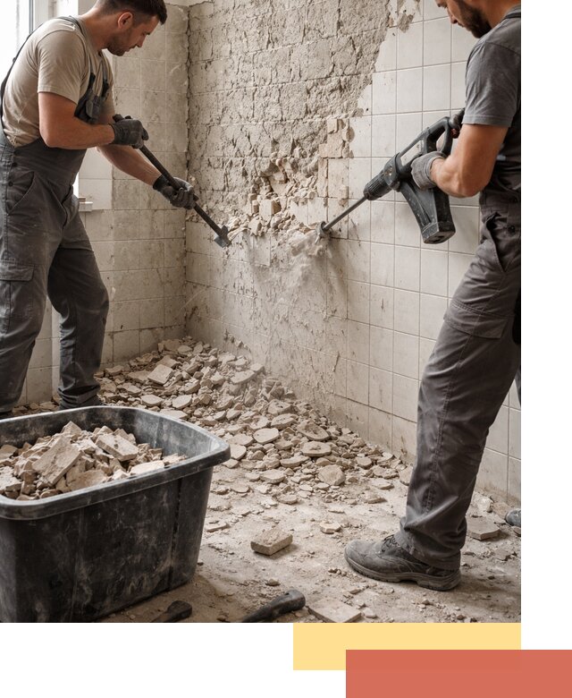 Демонтаж плитки со стен в Краснокаменске быстро и аккуратно