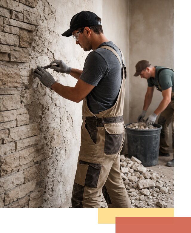 Демонтаж декоративного камня в Краснокаменске профессионально и безопасно