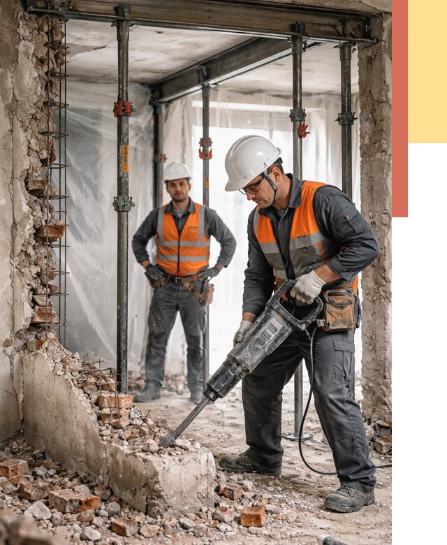 Снос несущих стен в Краснокаменске от 10477 руб. — демонтаж несущей стены под ключ | ОТДЕЛОЧНИК-Ксн