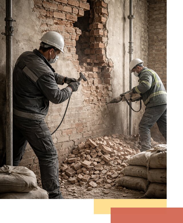 Демонтаж кирпичных стен в Краснокаменске быстро и безопасно