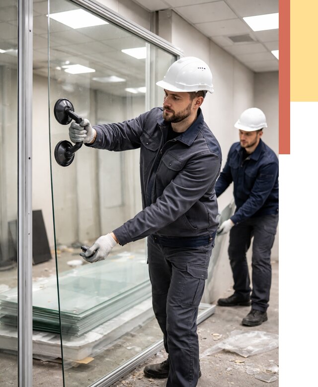 Демонтаж стеклянных перегородок в Краснокаменске от 3271 руб. — быстро и недорого | ОТДЕЛОЧНИК-Ксн