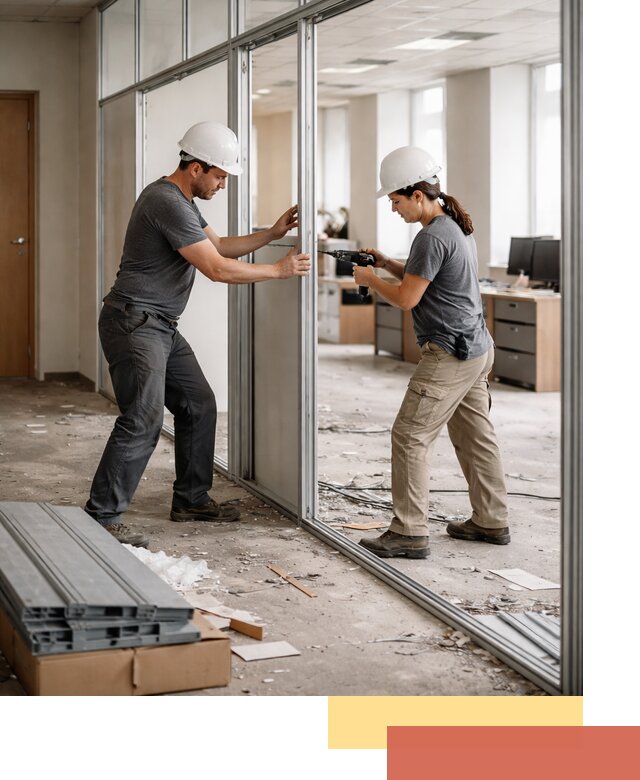 Демонтаж алюминиевых перегородок в Краснокаменске быстро и аккуратно