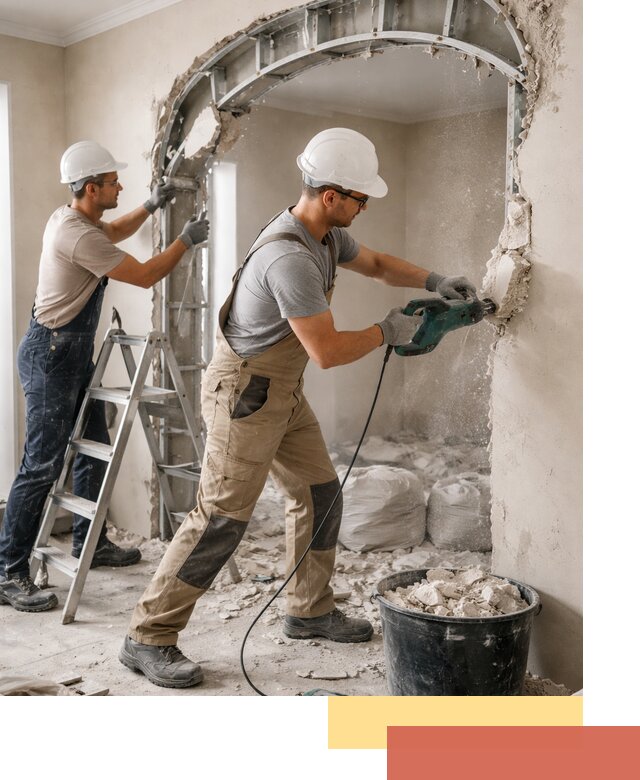 Демонтаж гипсокартонной арки в Краснокаменске быстро и аккуратно