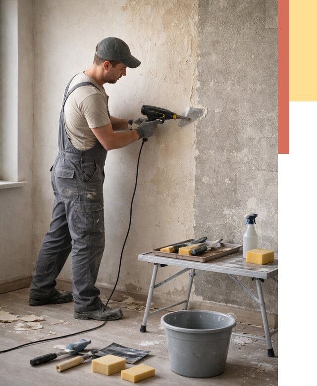 Очистка стен от клея в Краснокаменске от 1891 руб. — снятие и удаление клея со стен | ОТДЕЛОЧНИК-Ксн