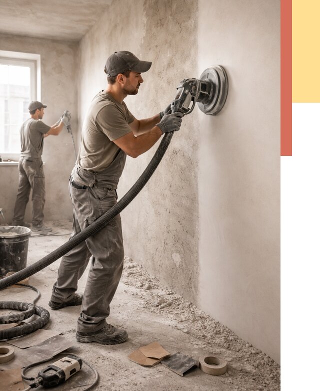 Шлифовка стен в Краснокаменске от 1227 руб/м2 — быстро и недорого | ОТДЕЛОЧНИК-Ксн