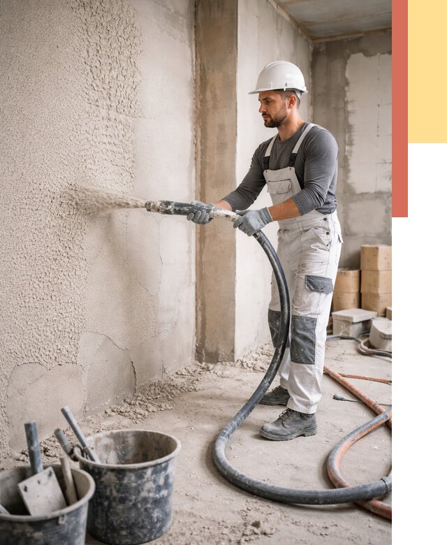 Машинная штукатурка стен в Краснокаменске под ключ от 6644 руб./м2 | ОТДЕЛОЧНИК-Ксн