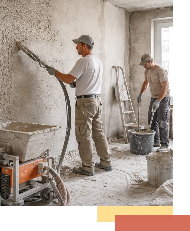 Машинная штукатурка стен в Краснокаменске — быстро и качественно