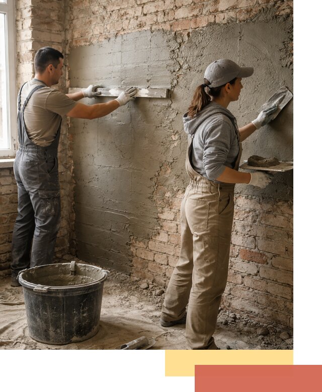 Штукатурка кирпичных стен в Краснокаменске — качественно и надежно