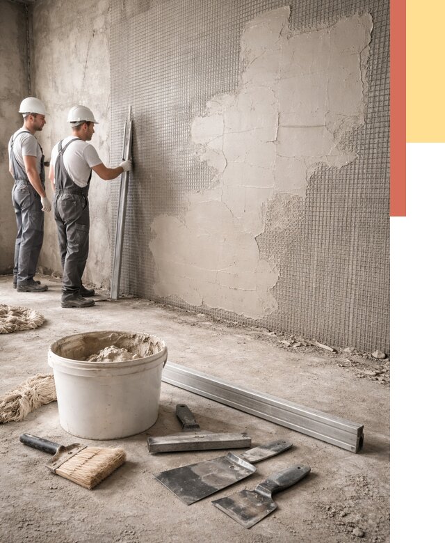 Штукатурка стен по сетке в Краснокаменске от 5622 руб./м2 — быстро и недорого | ОТДЕЛОЧНИК-Ксн