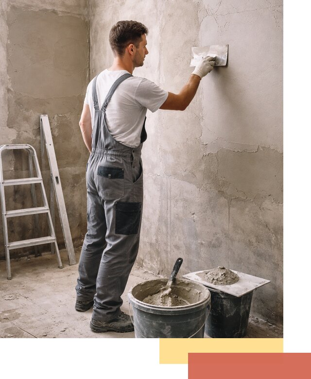 Штукатурка стен в ванной под ключ в Краснокаменске