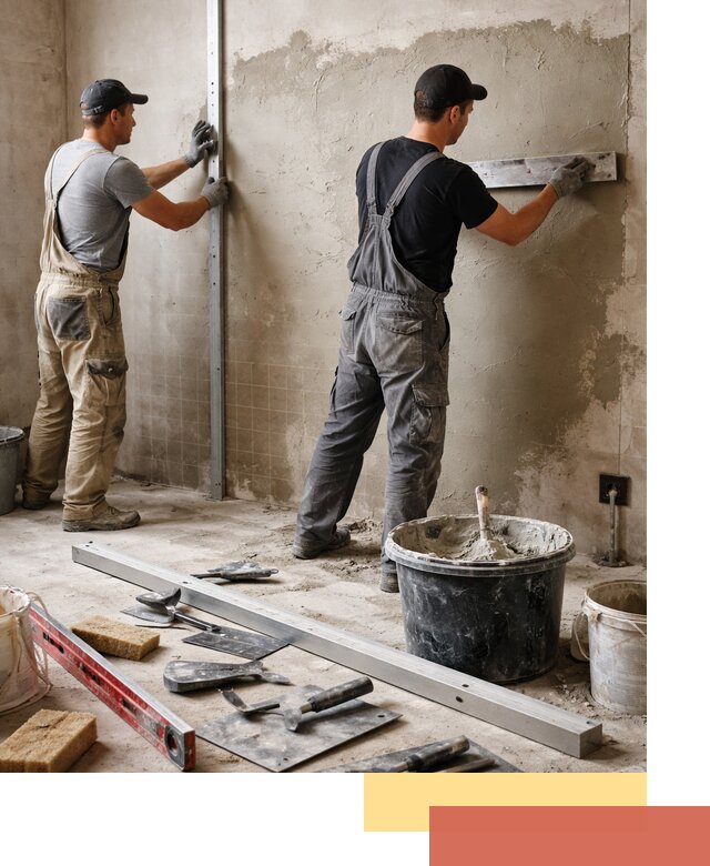 Профессиональная штукатурка стен под плитку в Краснокаменске