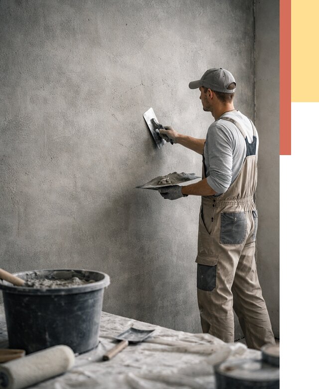 Декоративная штукатурка под бетон в Краснокаменске от 2555 руб./м² — нанесение под ключ | ОТДЕЛОЧНИК-Ксн