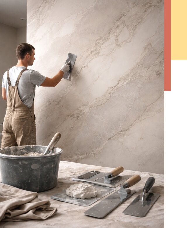 Декоративная штукатурка под мрамор в Краснокаменске от 2862 руб./м² — быстро и недорого | ОТДЕЛОЧНИК-Ксн