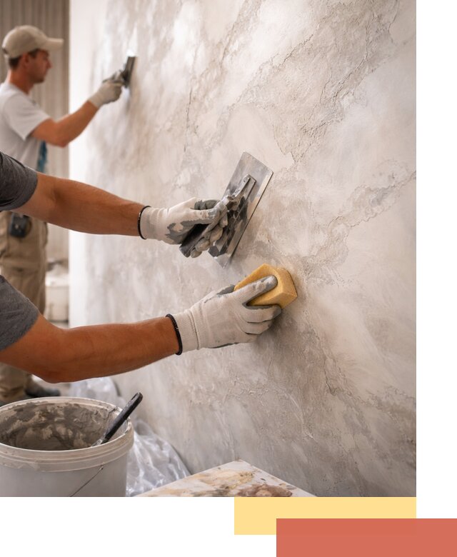 Декоративная штукатурка под мрамор в Краснокаменске для стен и потолков