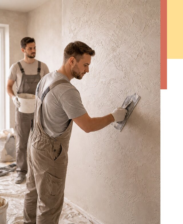 Фактурная штукатурка стен в Краснокаменске от 4293 руб./м² — заказать под ключ | ОТДЕЛОЧНИК-Ксн