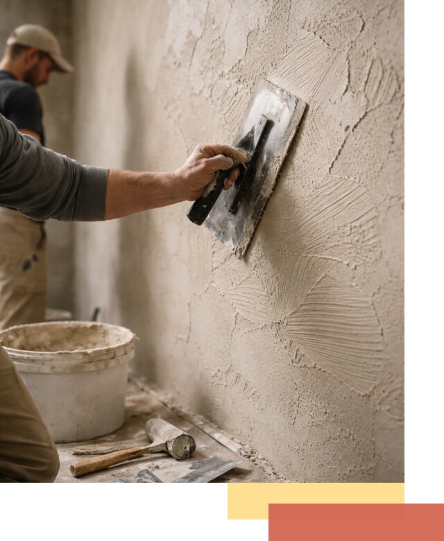 Фактурная штукатурка стен в Краснокаменске — монтаж, отделка, реставрация