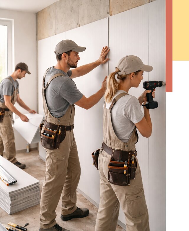 Монтаж ПВХ панелей на стены в Краснокаменске от 460 руб/м2 — быстро и недорого | ОТДЕЛОЧНИК-Ксн