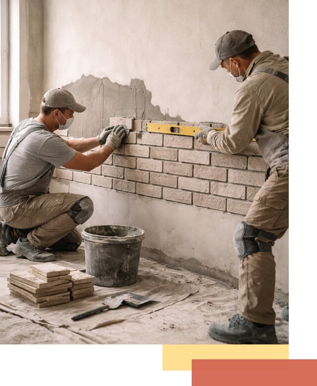 Монтаж декоративного кирпича профессионально в Краснокаменске