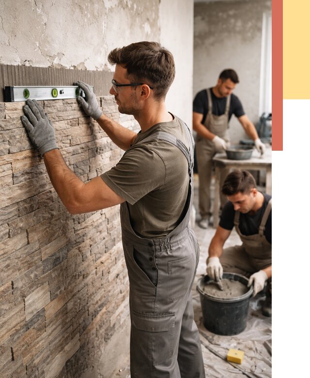 Монтаж искусственного камня в Краснокаменске от 4599 руб. под ключ | ОТДЕЛОЧНИК-Ксн