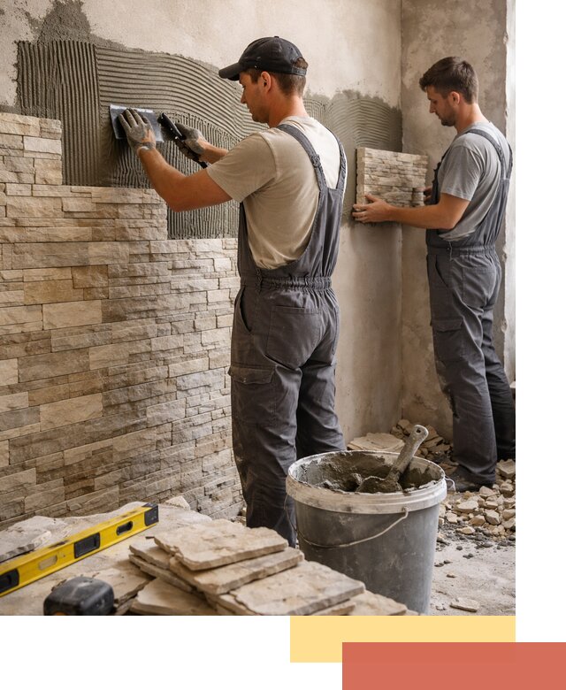 Монтаж искусственного камня в Краснокаменске — облицовка стен и фасадов