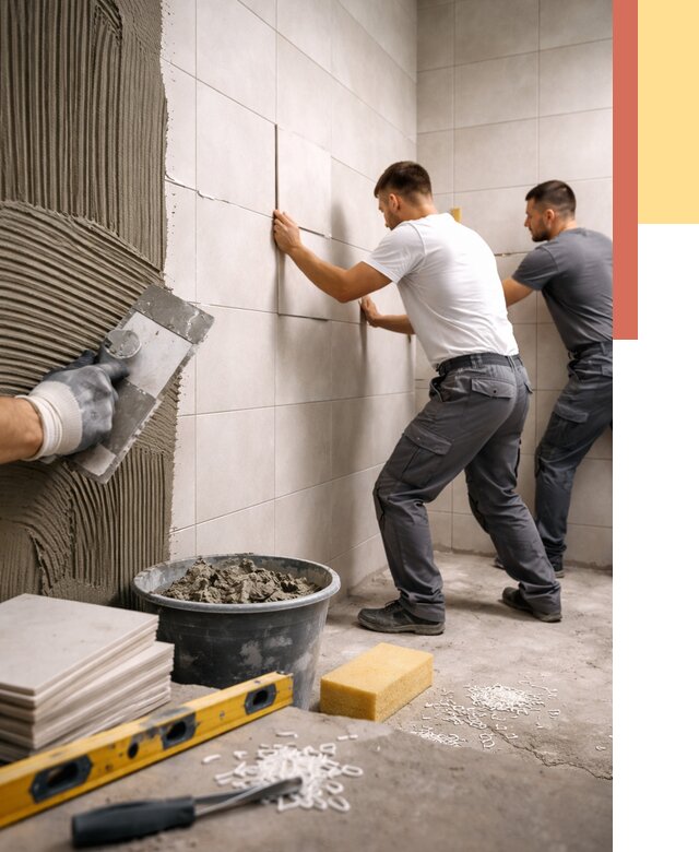 Укладка плитки на стены в Краснокаменске от 869 руб. — качественно и недорого | ОТДЕЛОЧНИК-Ксн