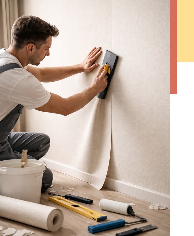 Поклейка виниловых обоев в Краснокаменске от 4599 руб. | Быстро и недорого — ОТДЕЛОЧНИК-Ксн