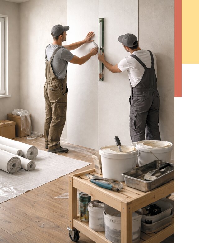 Поклейка стеклообоев в Краснокаменске от 6644 руб. за м2 — быстро и недорого | ОТДЕЛОЧНИК-Ксн