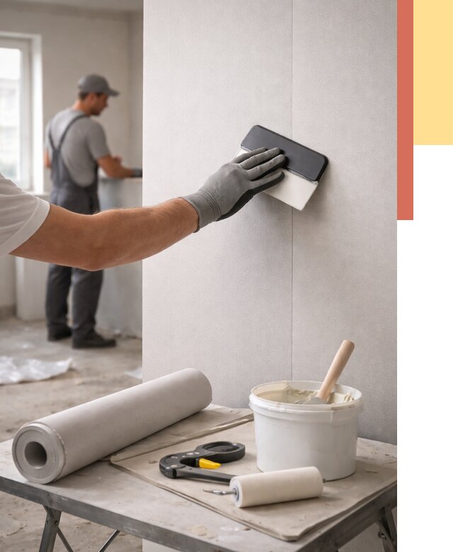 Поклейка обоев под покраску в Краснокаменске от 3577 руб. за м2 | ОТДЕЛОЧНИК-Ксн