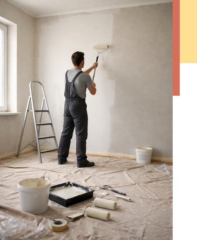 Покраска стен моющейся краской в Краснокаменске от 358 руб./м² — быстро и недорого | ОТДЕЛОЧНИК-Ксн