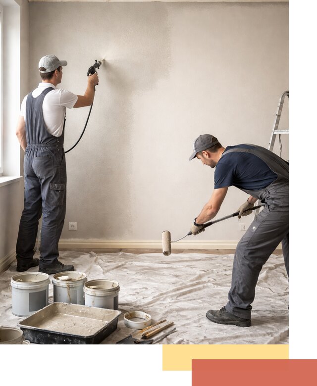 Покраска стен моющейся краской и защита поверхностей в Краснокаменске