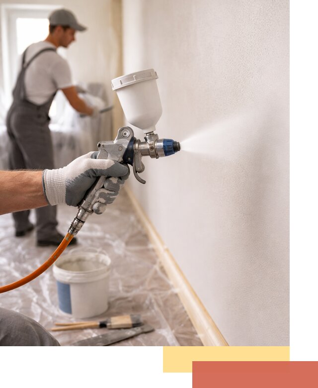 Покраска стен краскопультом в Краснокаменске быстро и качественно