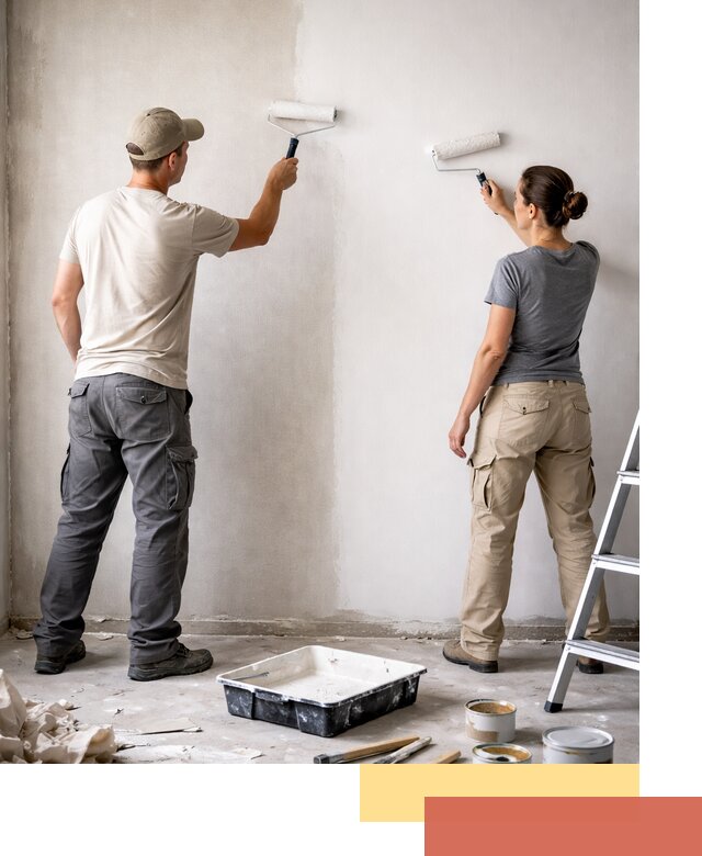 Окраска стен по стеклохолсту в Краснокаменске качественно и долговечно