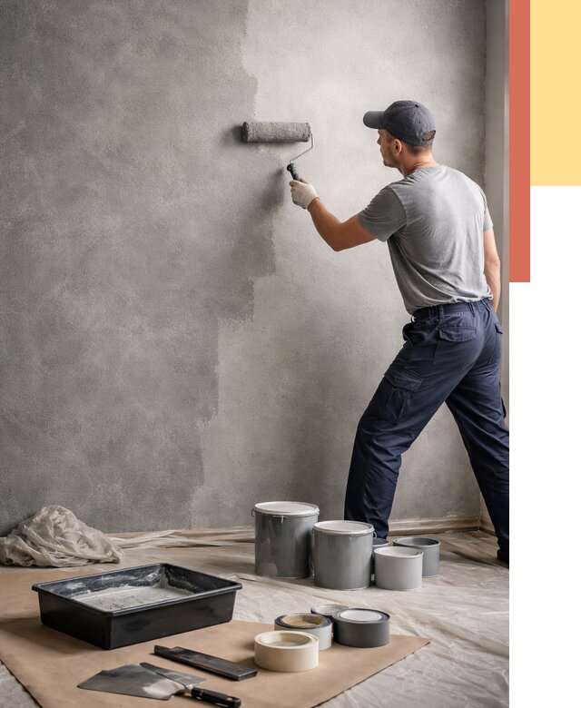 Покраска стен под бетон в Краснокаменске от 664 руб. за м2 — быстро и недорого | ОТДЕЛОЧНИК-Ксн