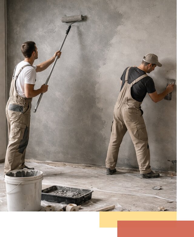 Покраска стен под бетон в Краснокаменске профессионально и недорого