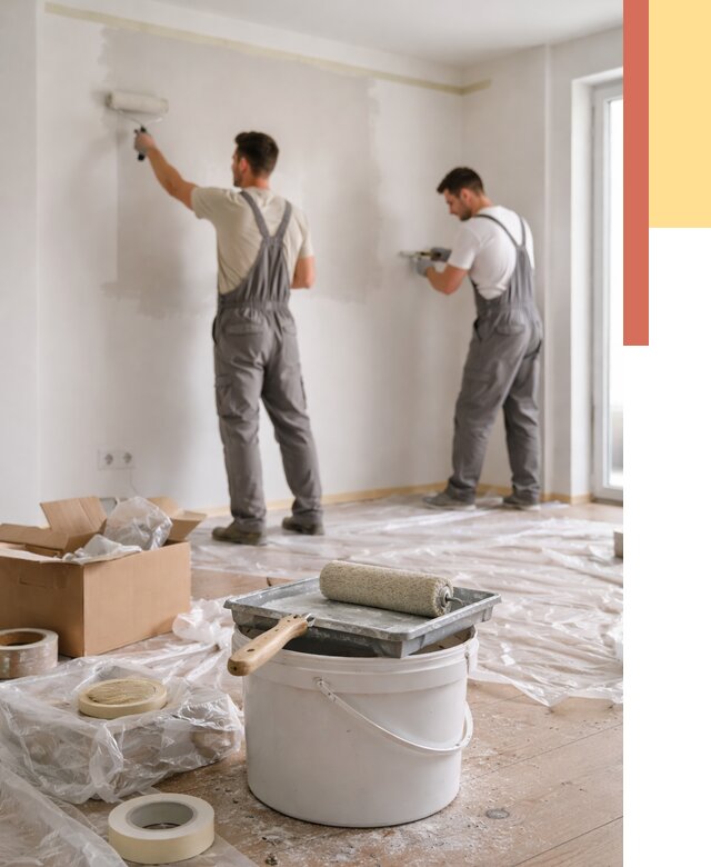 Покраска стен в квартире в Краснокаменске от 2555 руб/м2 — быстро и недорого | ОТДЕЛОЧНИК-Ксн