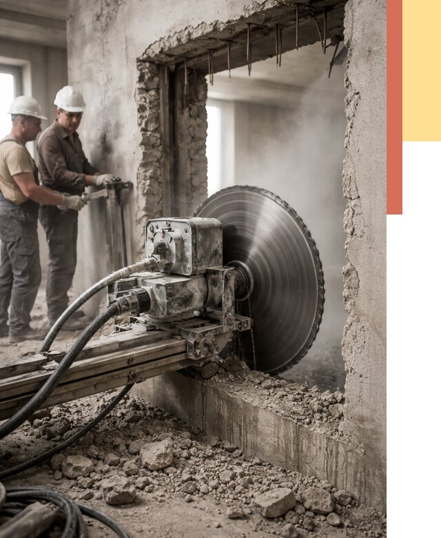 Алмазная резка проемов в Краснокаменске от 4599 руб. быстро и недорого | ОТДЕЛОЧНИК-Ксн