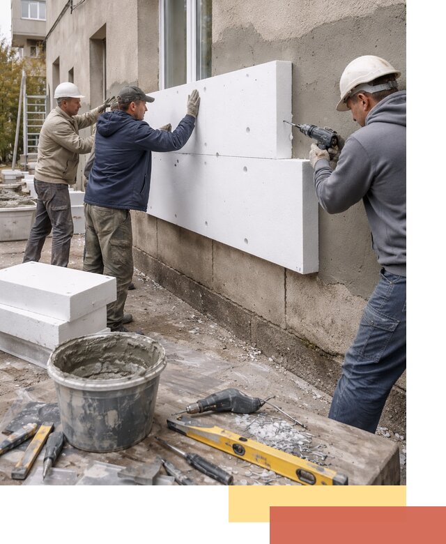 Утепление наружных стен пенопластом в Краснокаменске