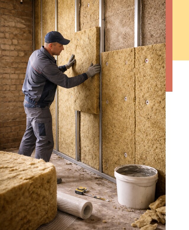 Утепление стен минватой в Краснокаменске от 1380 руб./м2 — недорого и быстро | ОТДЕЛОЧНИК-Ксн