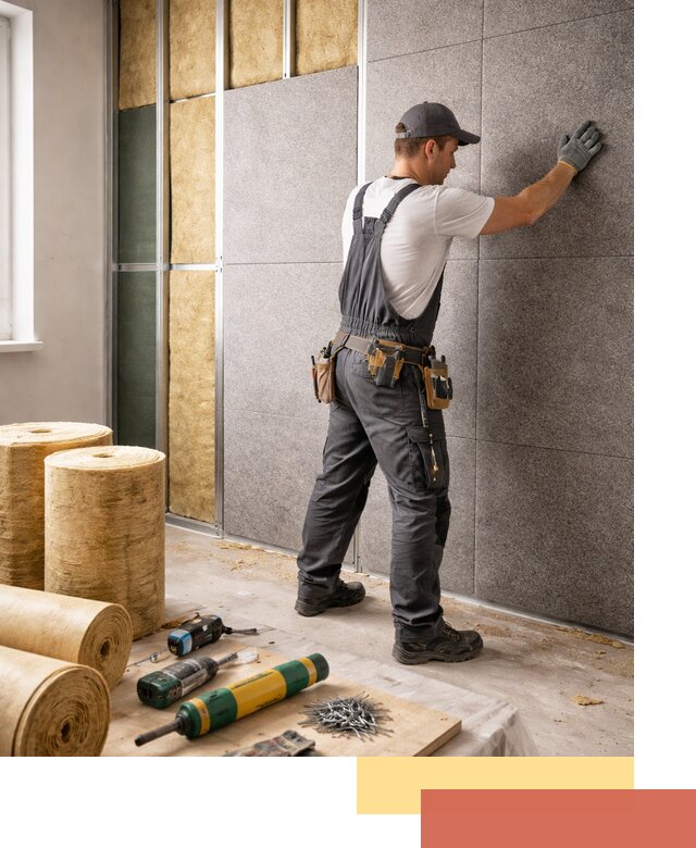 Профессиональная шумоизоляция стен в Краснокаменске для квартиры и офиса