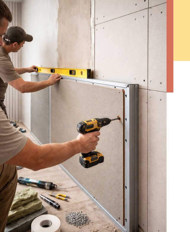 Шумоизоляция стен панелями ЗИПС в Краснокаменске от 2249 руб./м² под ключ | ОТДЕЛОЧНИК-Ксн