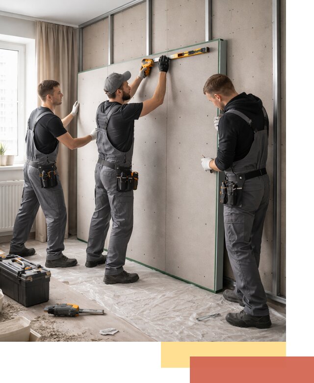 Шумоизоляция стен панелями ЗИПС в Краснокаменске для жилых и коммерческих помещений