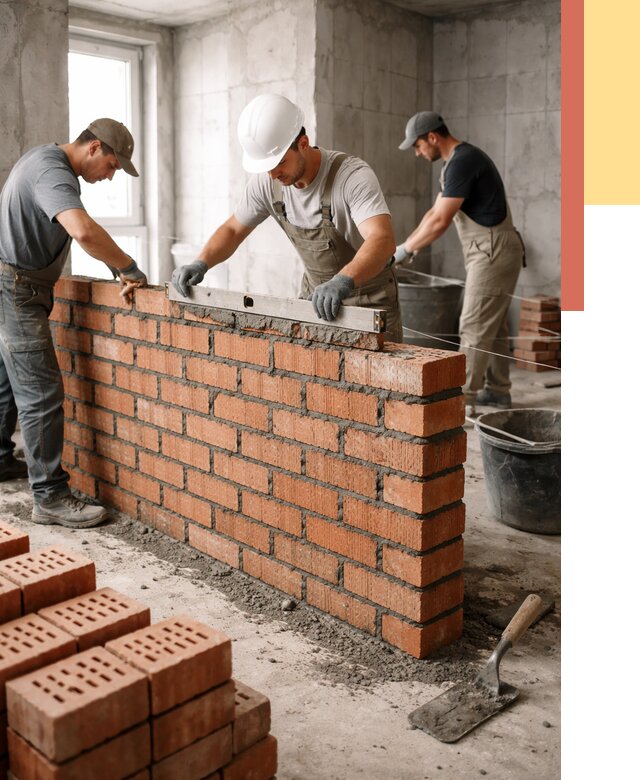 Кладка перегородок из кирпича в Краснокаменске от 3577 руб. за м² | ОТДЕЛОЧНИК-Ксн