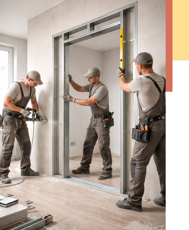 Устройство дверного проема в перегородке в Краснокаменске от 4599 руб. под ключ | ОТДЕЛОЧНИК-Ксн