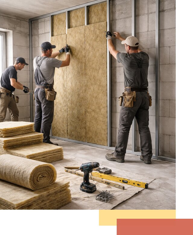 Шумоизоляция перегородок из блоков в Краснокаменске — монтаж и защита шумоизоляцией