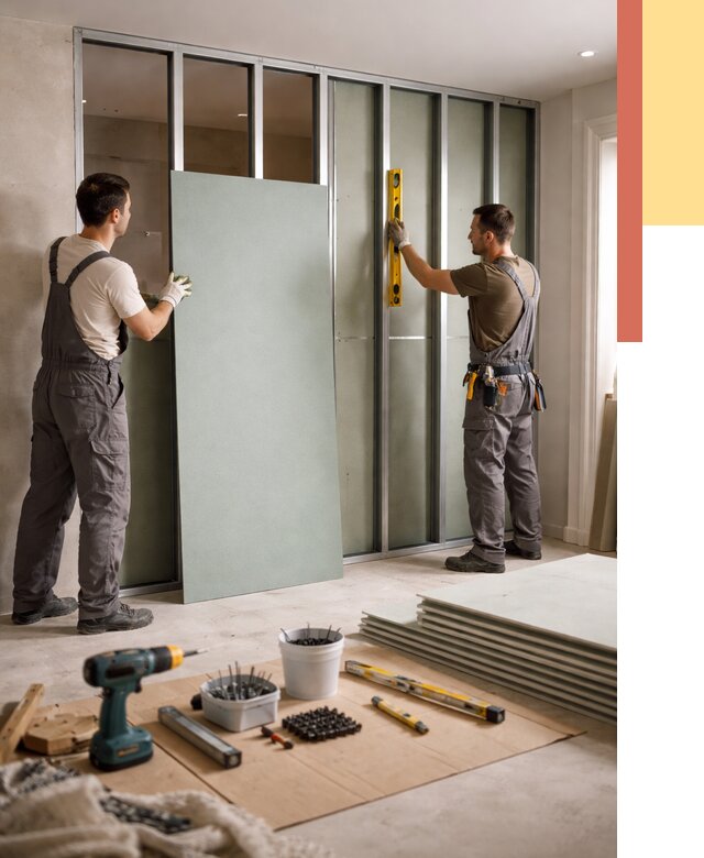 Перегородка из влагостойкого гипсокартона в Краснокаменске от 4906 руб. — монтаж под ключ | ОТДЕЛОЧНИК-Ксн