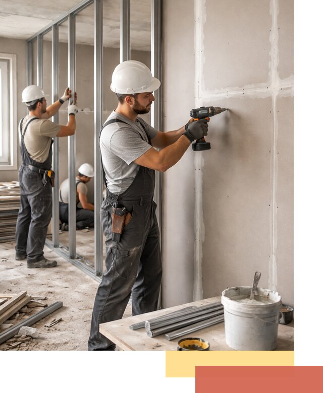 Перегородки из огнестойкого гипсокартона в Краснокаменске под ключ