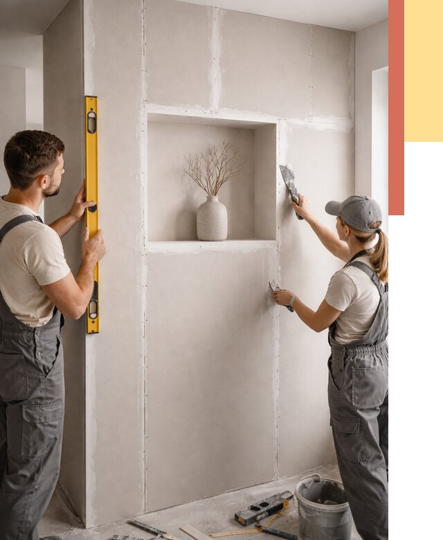 Перегородка из гипсокартона с нишей в Краснокаменске от 3322 руб. под ключ | ОТДЕЛОЧНИК-Ксн